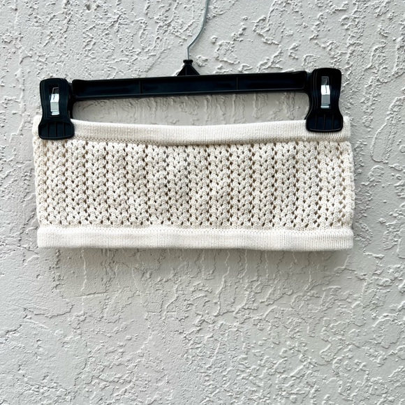 MISA matching set: crochet cream bra top and midi skirt XS - Picture 7 of 8